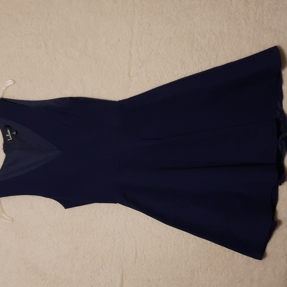 Lulu's navy blue sleevless vneck mini dress 292 - Picture 1 of 8